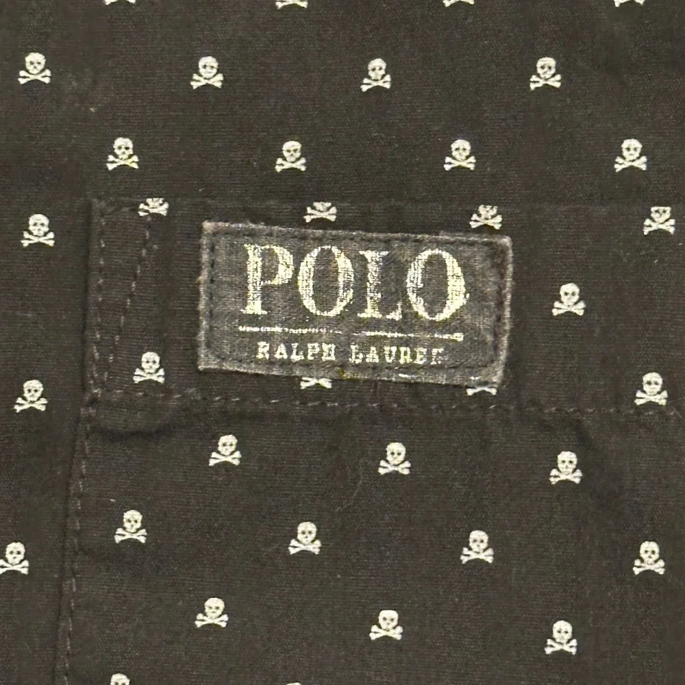 Boys Polo by Ralph Lauren Black Short Sleeve with White Skull & Crossbones - GUC - Picture 3 of 3
